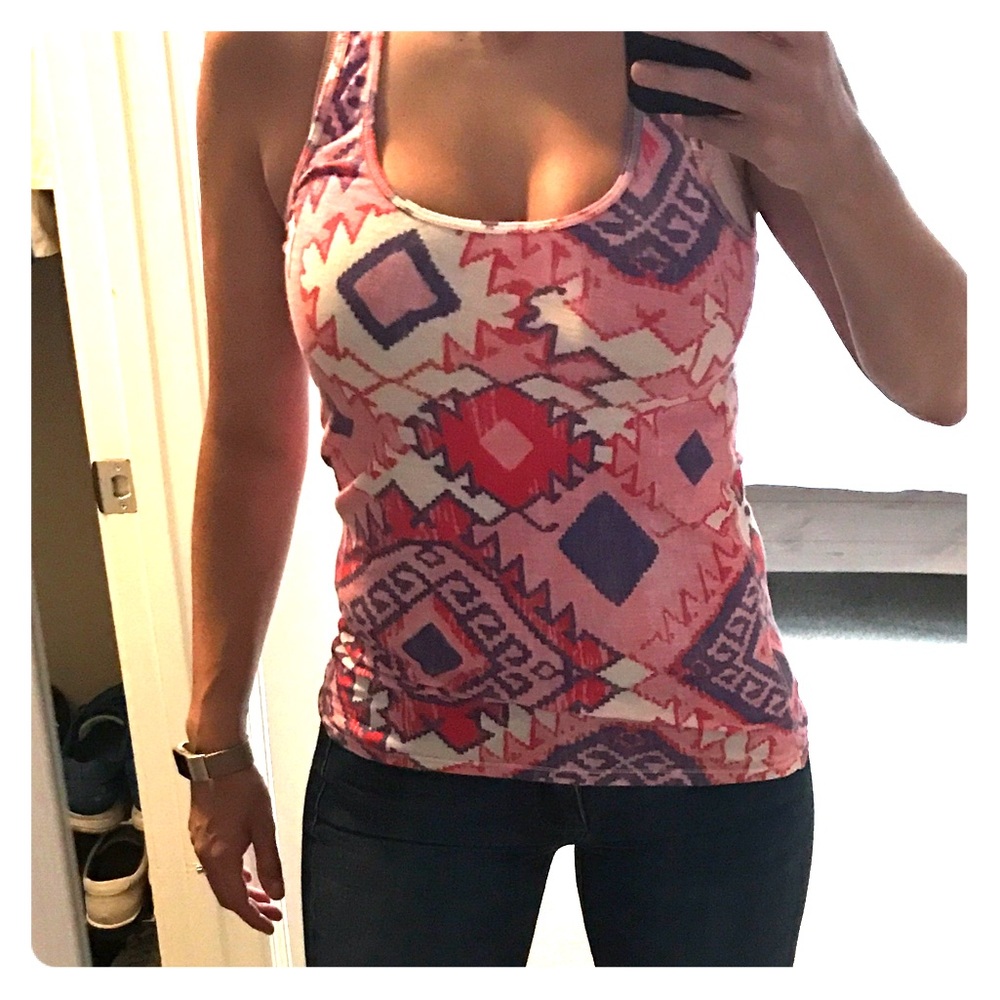 American Eagle tribal print racerback tank