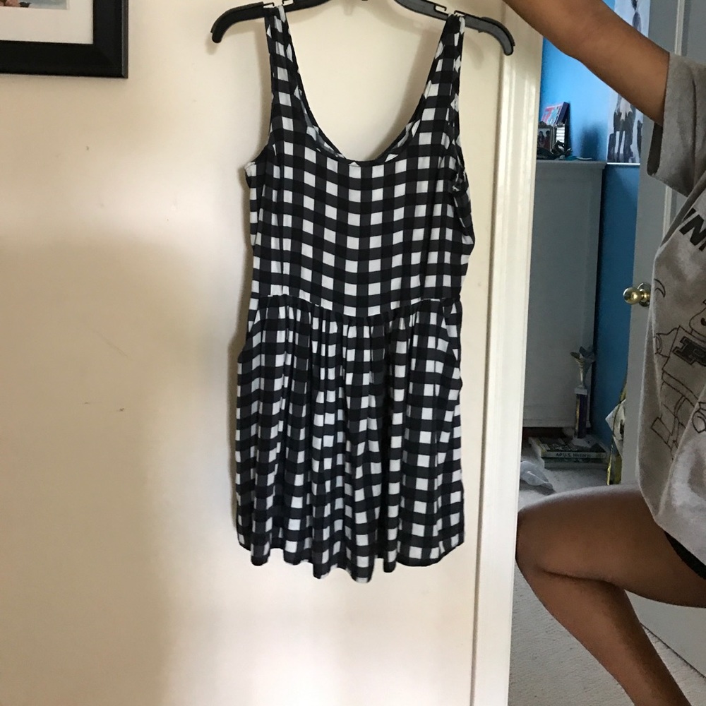 Checkered black and white dress