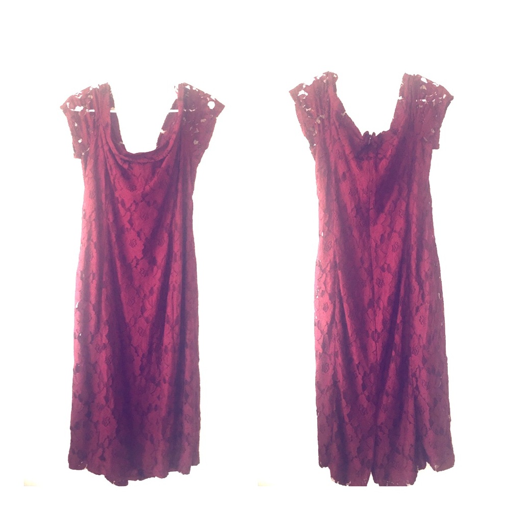 Final $$🌹New York & Company Burgandy Lace Dress🌹