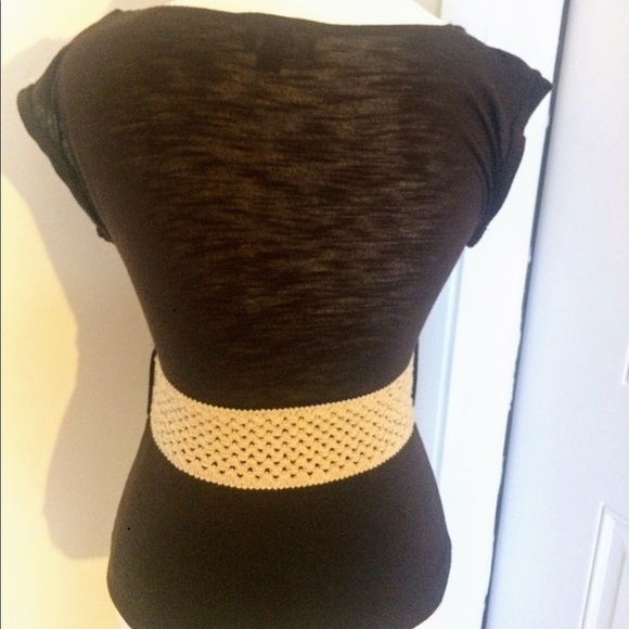 B-wear brown top with beige belt - Picture 4 of 5