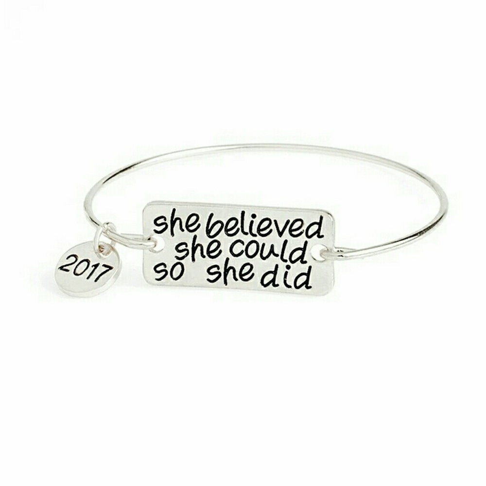 She Believed She Could .... Silver Bangle