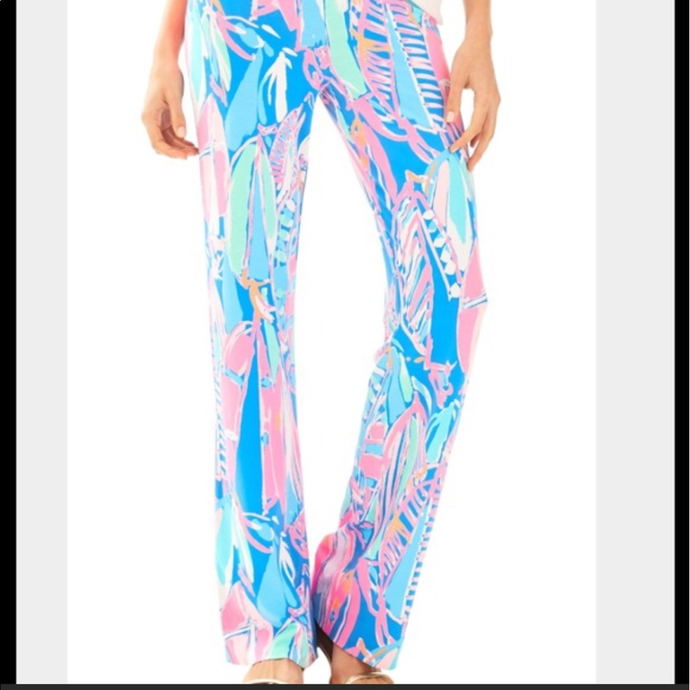 ❗️SOLD‼️Lilly Pulitzer Georgia May Bay Blue Pants - Picture 4 of 6