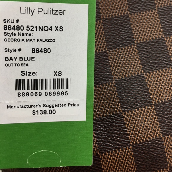 ❗️SOLD‼️Lilly Pulitzer Georgia May Bay Blue Pants - Picture 5 of 6