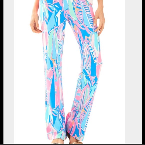 ❗️SOLD‼️Lilly Pulitzer Georgia May Bay Blue Pants - Picture 4 of 6