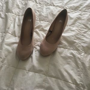 Pink/Nude Suede Heels