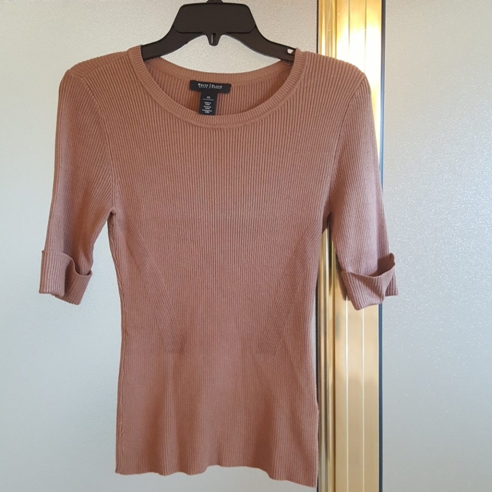 Camel colored 3/4 Sleeve WHBM Sweater XS