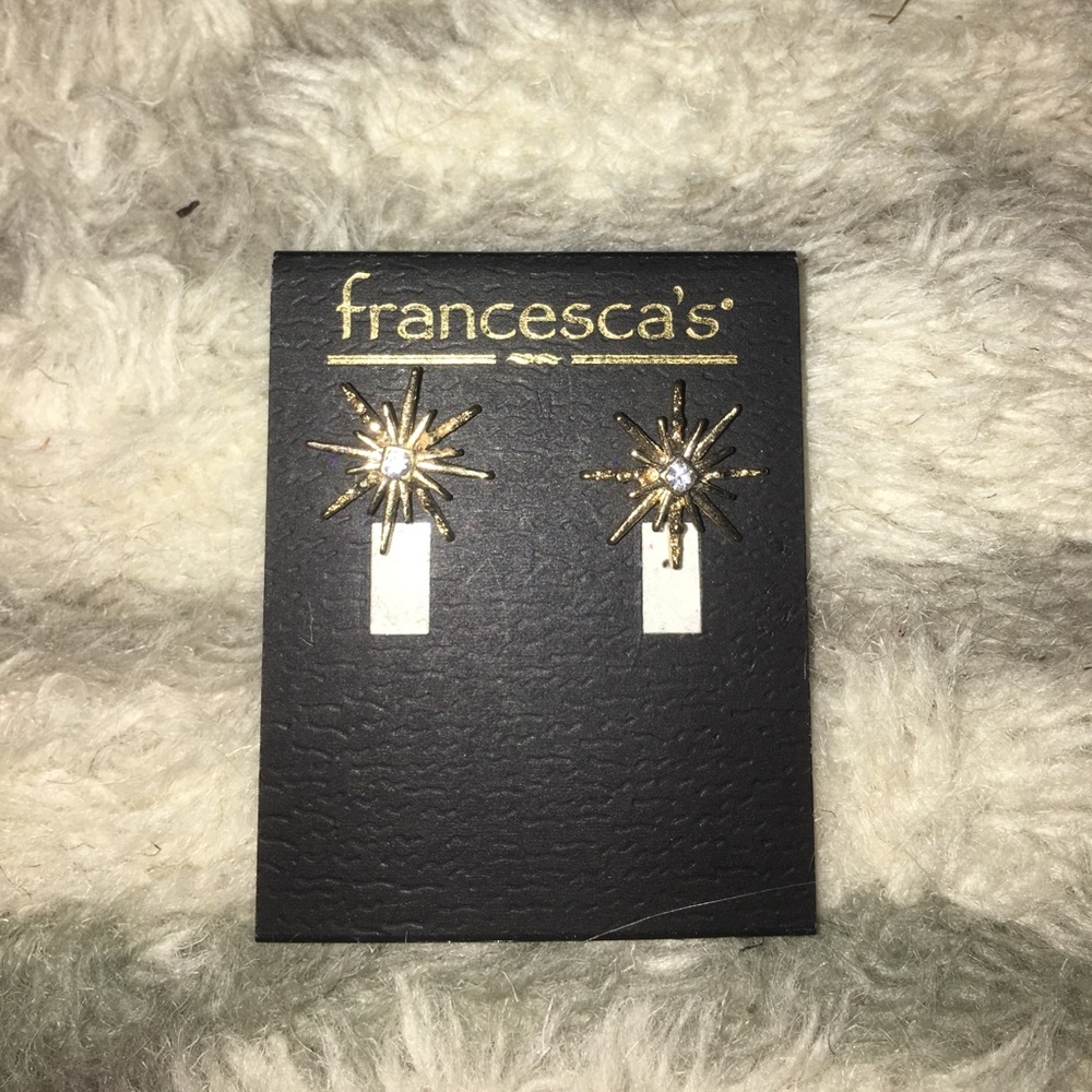 Gold earrings. Never worn with tags.