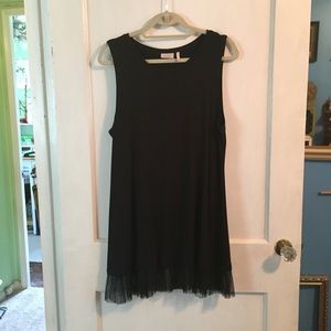 Logo Black Tunic Shirt With Black Lace Detail