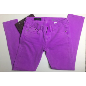 J. Crew Toothpick Neon Purple Ankle Jeans
