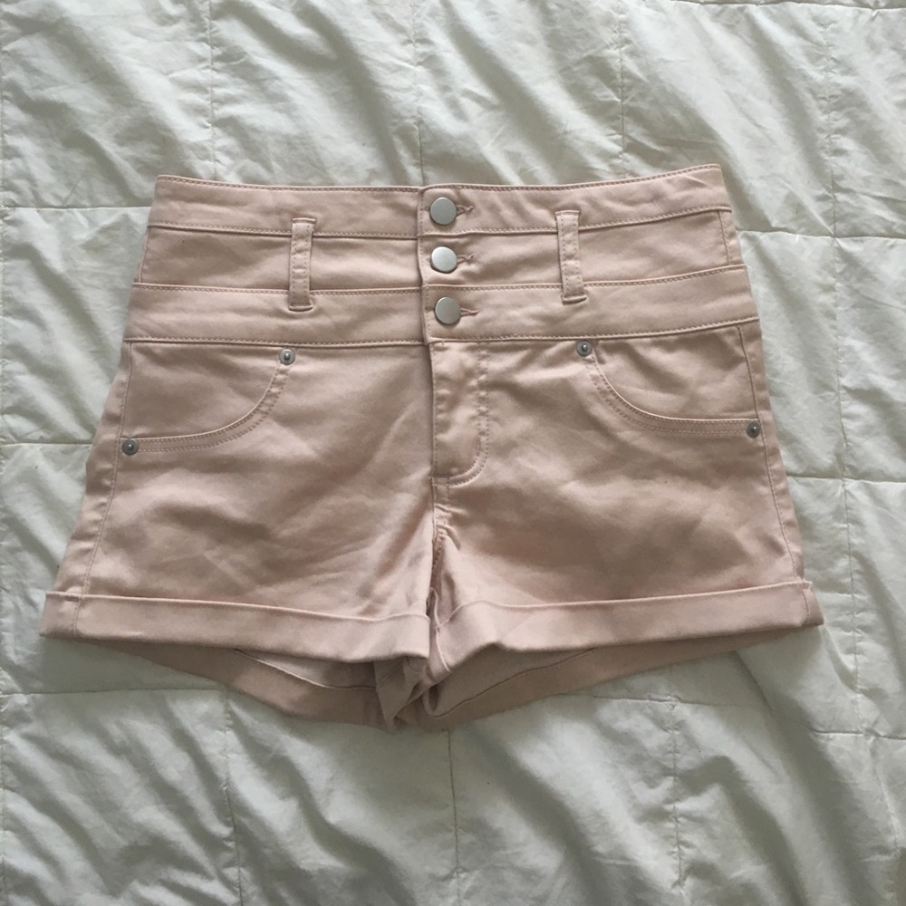 Pink High-Waisted Shorts
