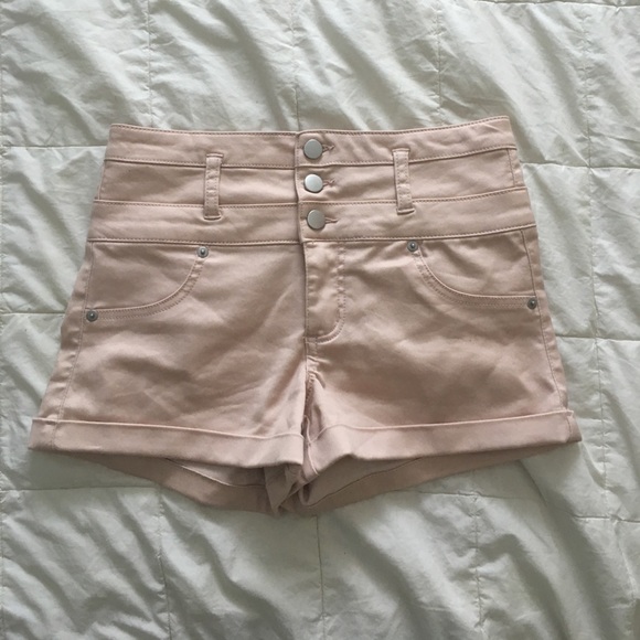 Pink High-Waisted Shorts - Picture 1 of 4