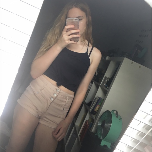 Pink High-Waisted Shorts - Picture 3 of 4