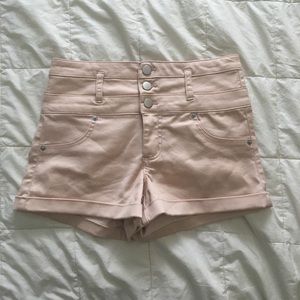 Pink High-Waisted Shorts