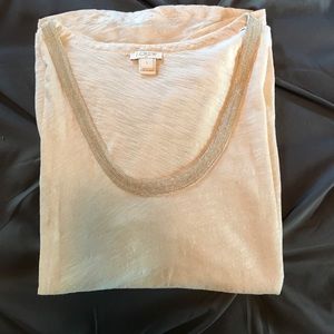 J Crew tan tee with accents