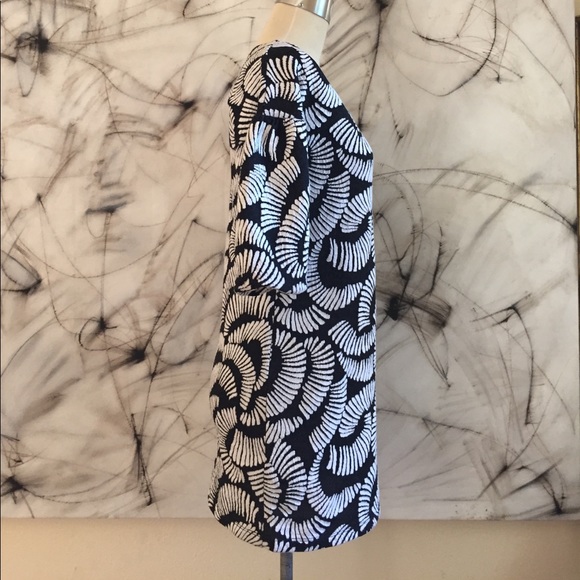 Anthro Maeve Black and White Mutton Sleeve Dress - Picture 4 of 6