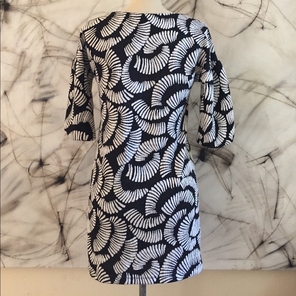 Anthro Maeve Black and White Mutton Sleeve Dress - Picture 5 of 6