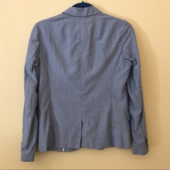 J. Crew blue and white striped cotton blazer - Picture 2 of 4
