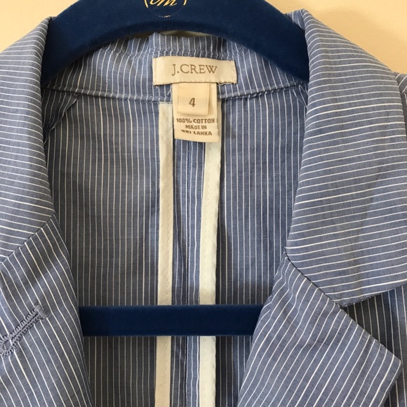 J. Crew blue and white striped cotton blazer - Picture 3 of 4