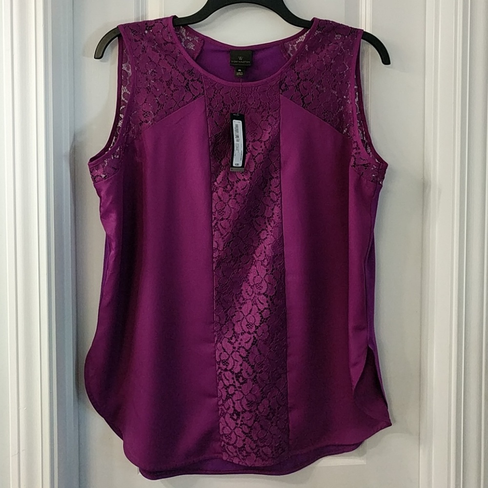 Worthington Madrid purple blouse XL