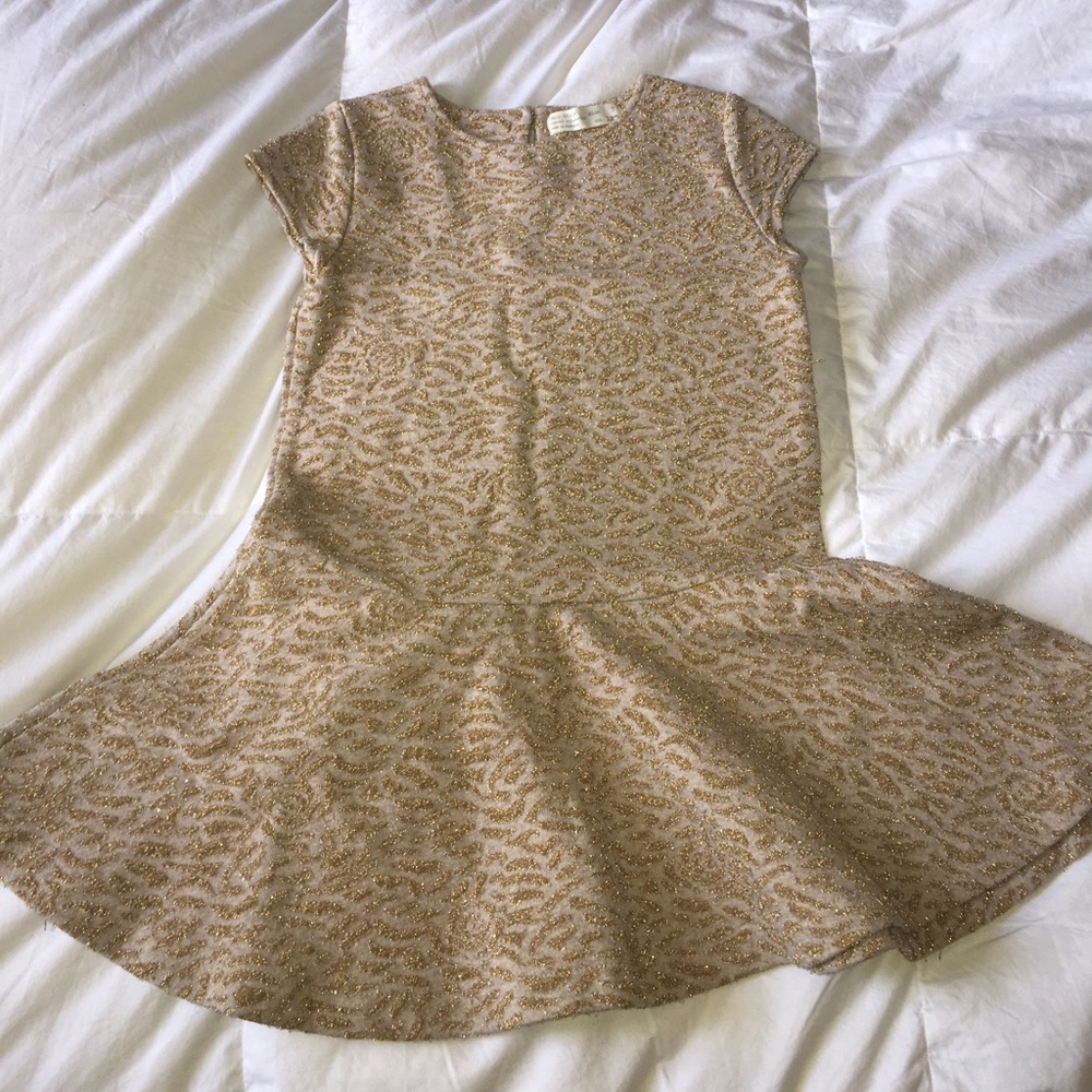 ZARA GOLD GLITTER DRESS - Picture 3 of 5