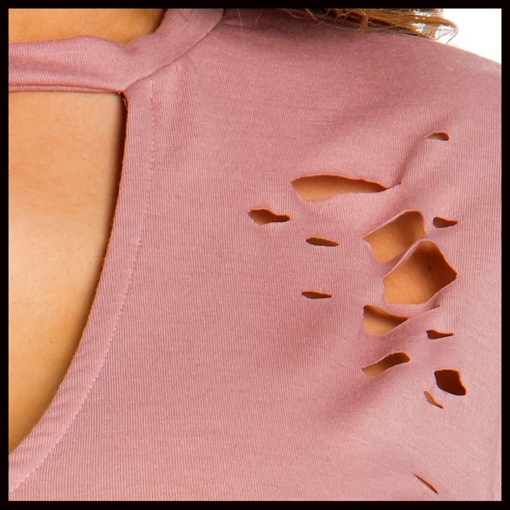 1 LEFT ‼️ Destructive V-Neck Choker Top - Picture 7 of 7