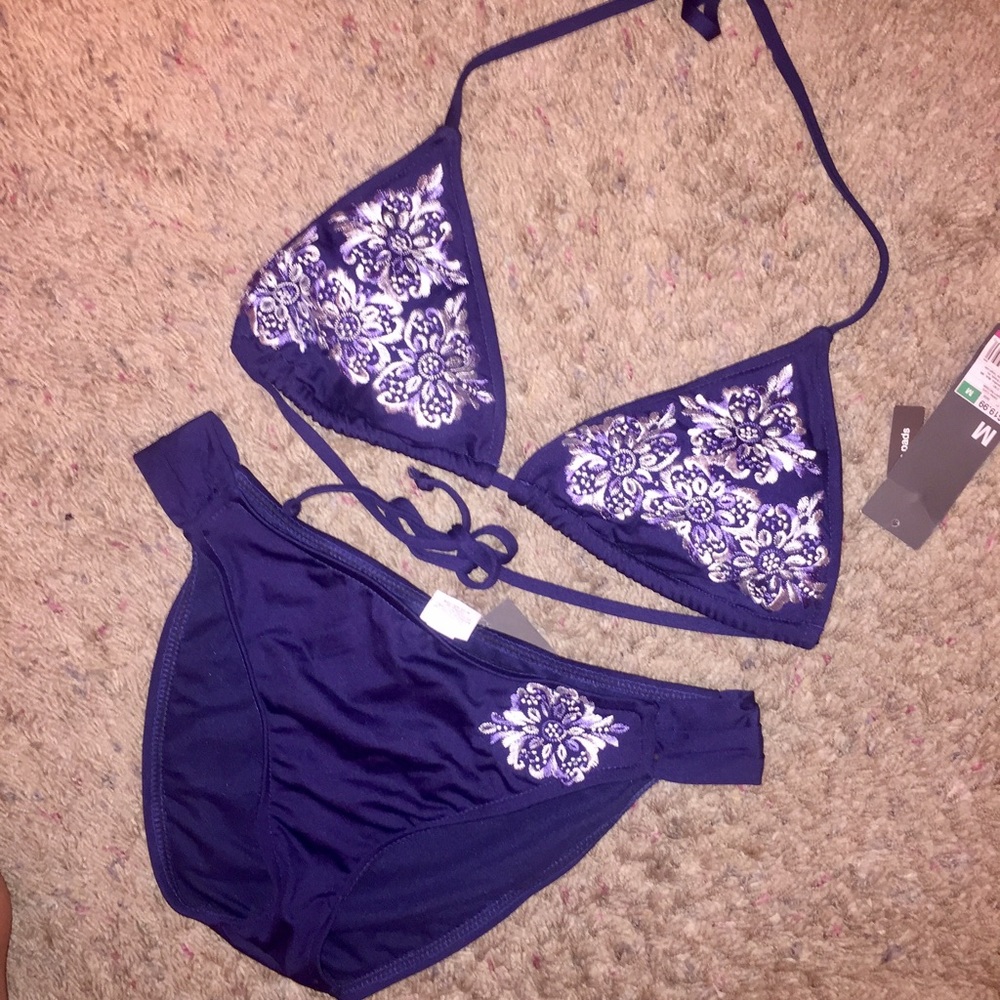 Bikini with Floral Stitch Design NWT