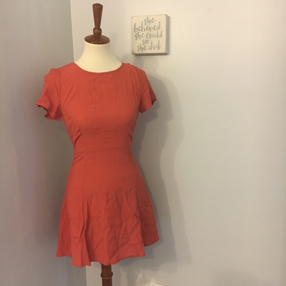 Burnt orange open back sundress - Picture 1 of 5