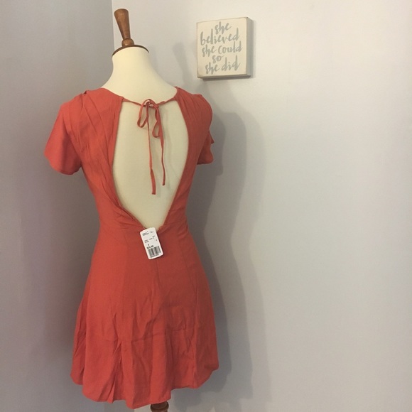 Burnt orange open back sundress - Picture 2 of 5