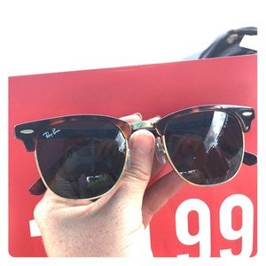 Rayban Clubmasters Gold and Brown