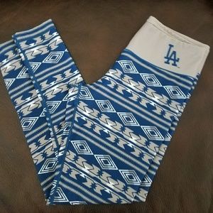 LA Dodgers Royal Aztec Print Leggings EUC