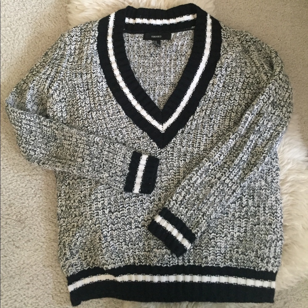Black and White Knit Sweater
