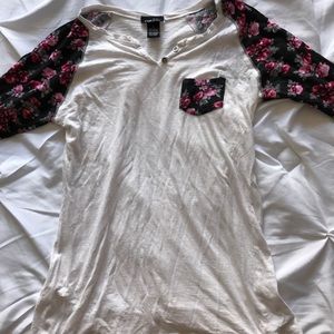Floral baseball t shirt