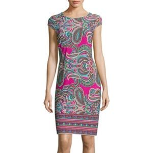 Liz Claiborne Cap-Sleeve Paisley Shift Dress