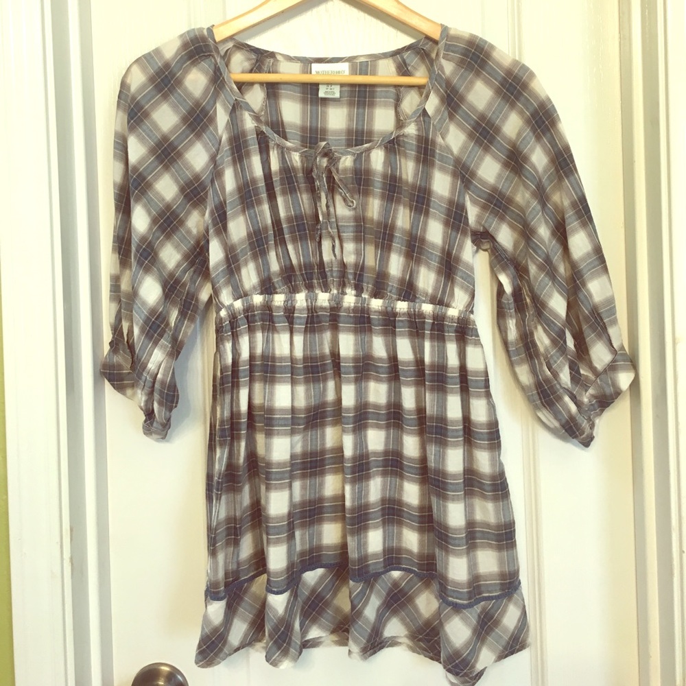 Maternity Motherhood Plaid Top