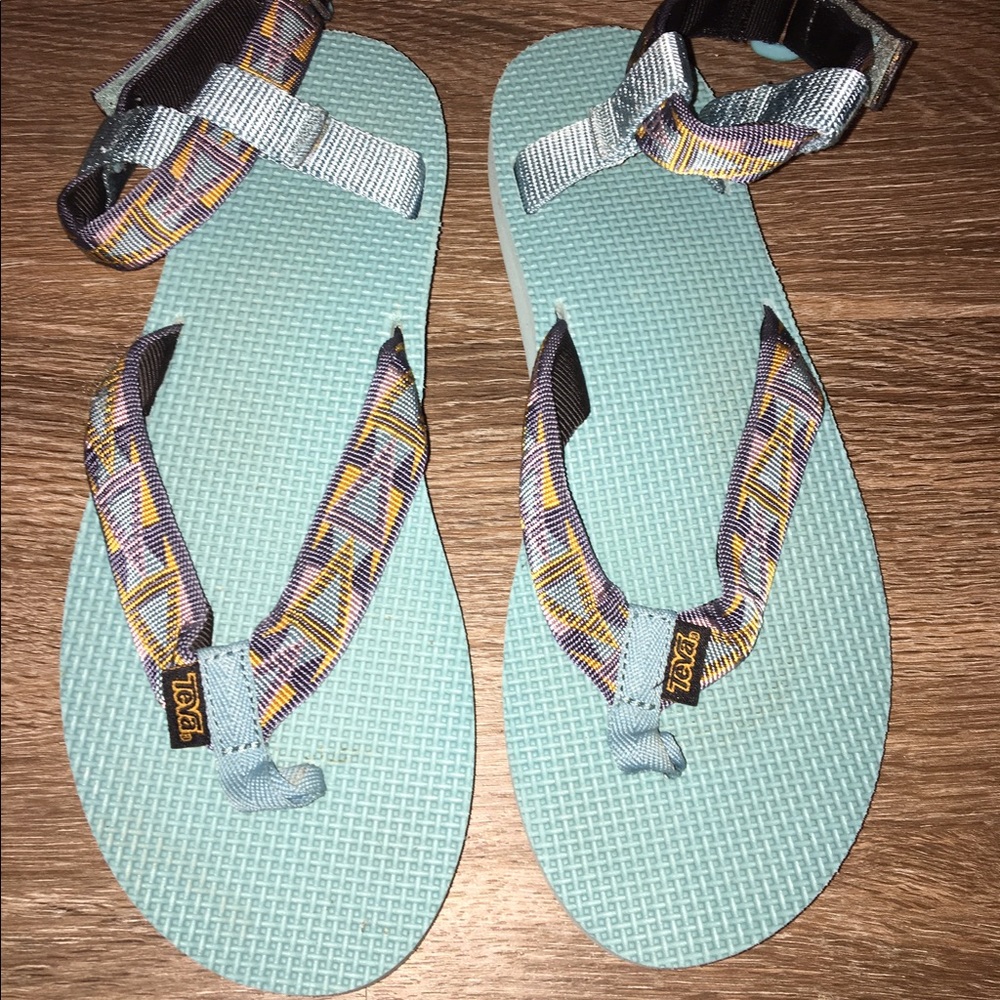 Teal Tevas Sandals