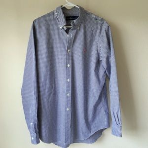 Ralph Lauren Men's Navy/White Gingham Dress Shirt