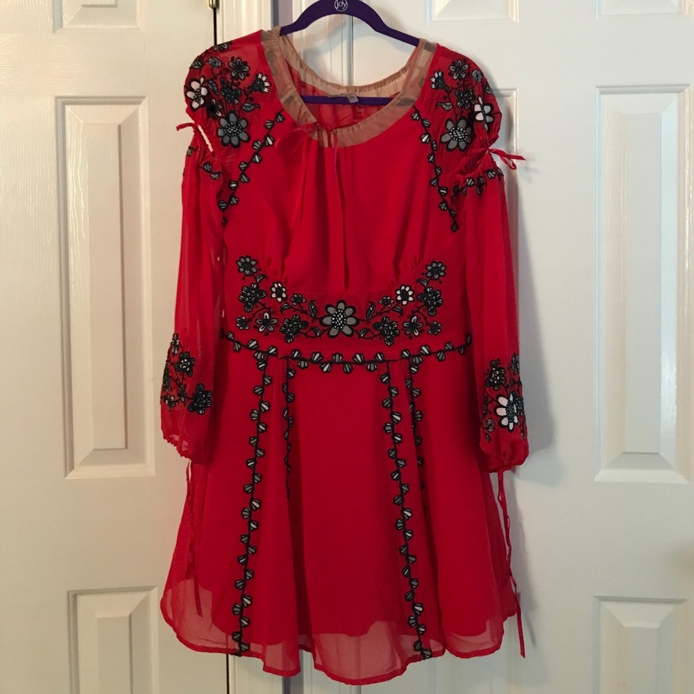 Red long sleeve for love and lemons dress