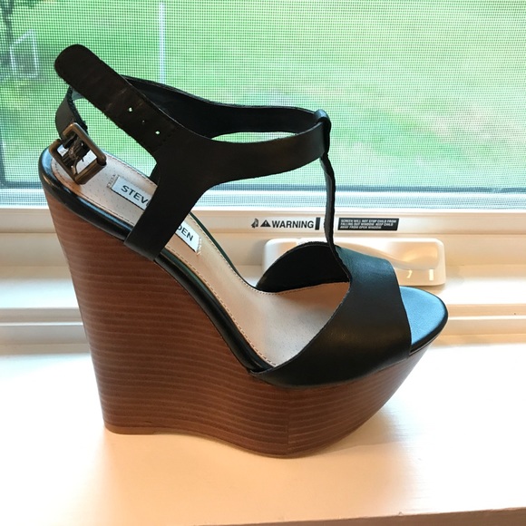 *NEW* 😍 Steve Madden Chayser Leather 7.5 Wedges - Picture 2 of 4