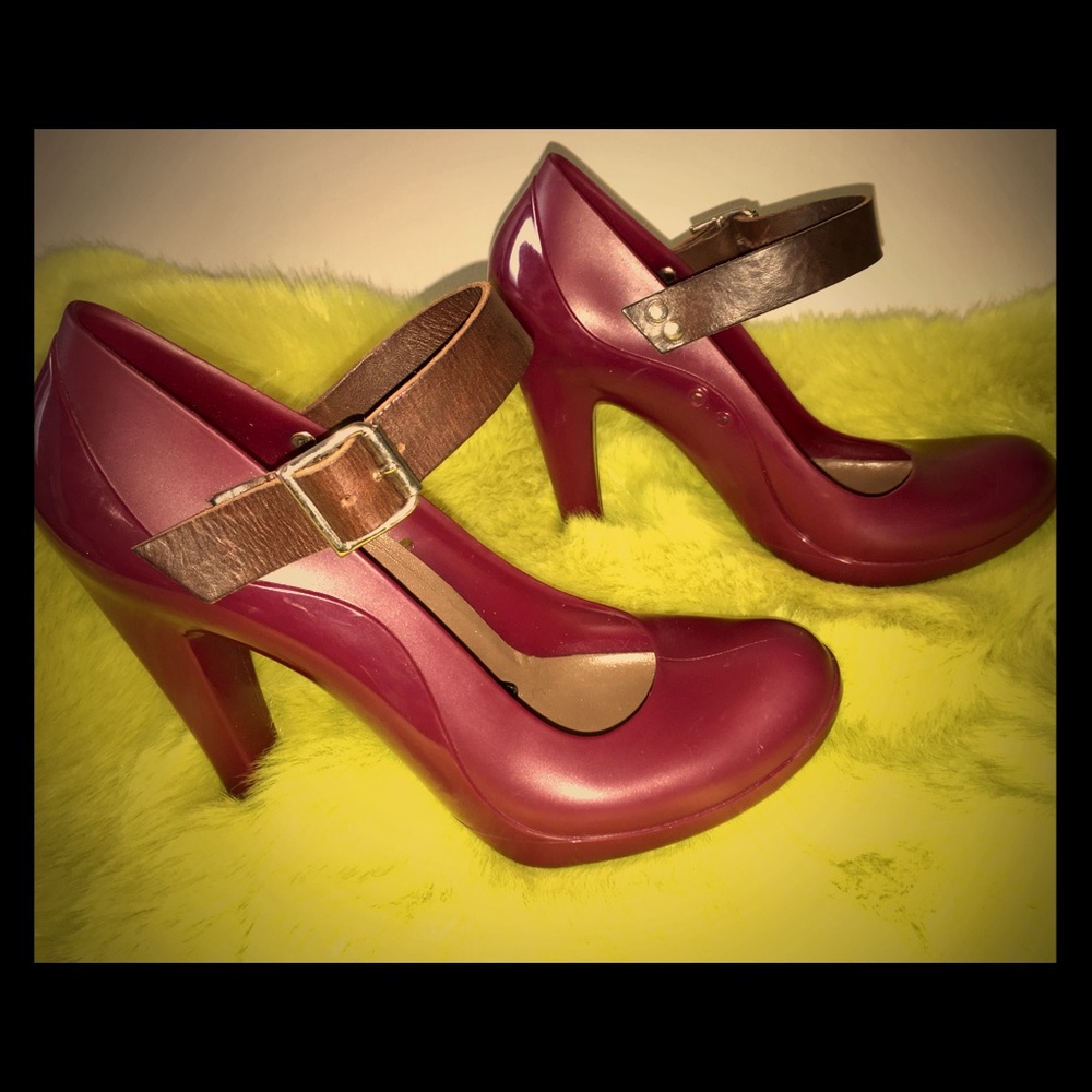 Rubber Marni heels w/ leather strap RUNWAY EDITION