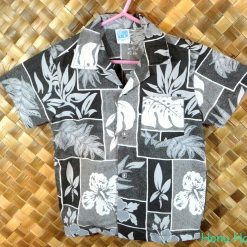 KALA Boys HAWAIIAN HIBISCUS Print Shirt. Size 5
