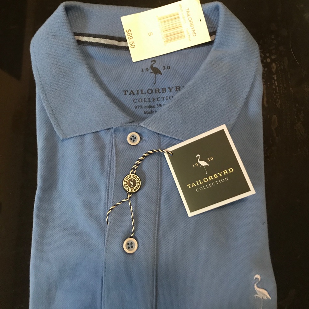 Brand New Tailorbyrd Blue Polo Shirt. Size Small.