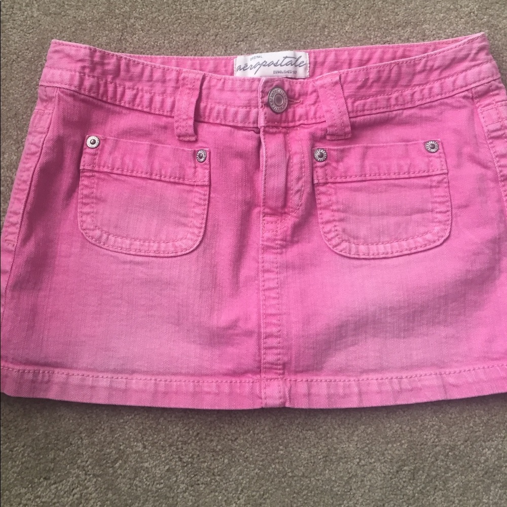 Aeropostale pink jean mini skirt