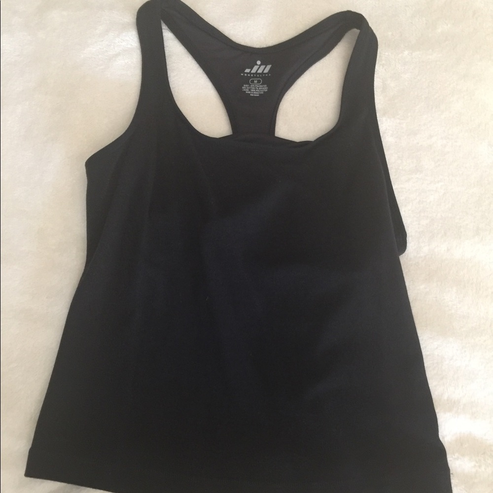 Black workout tank top