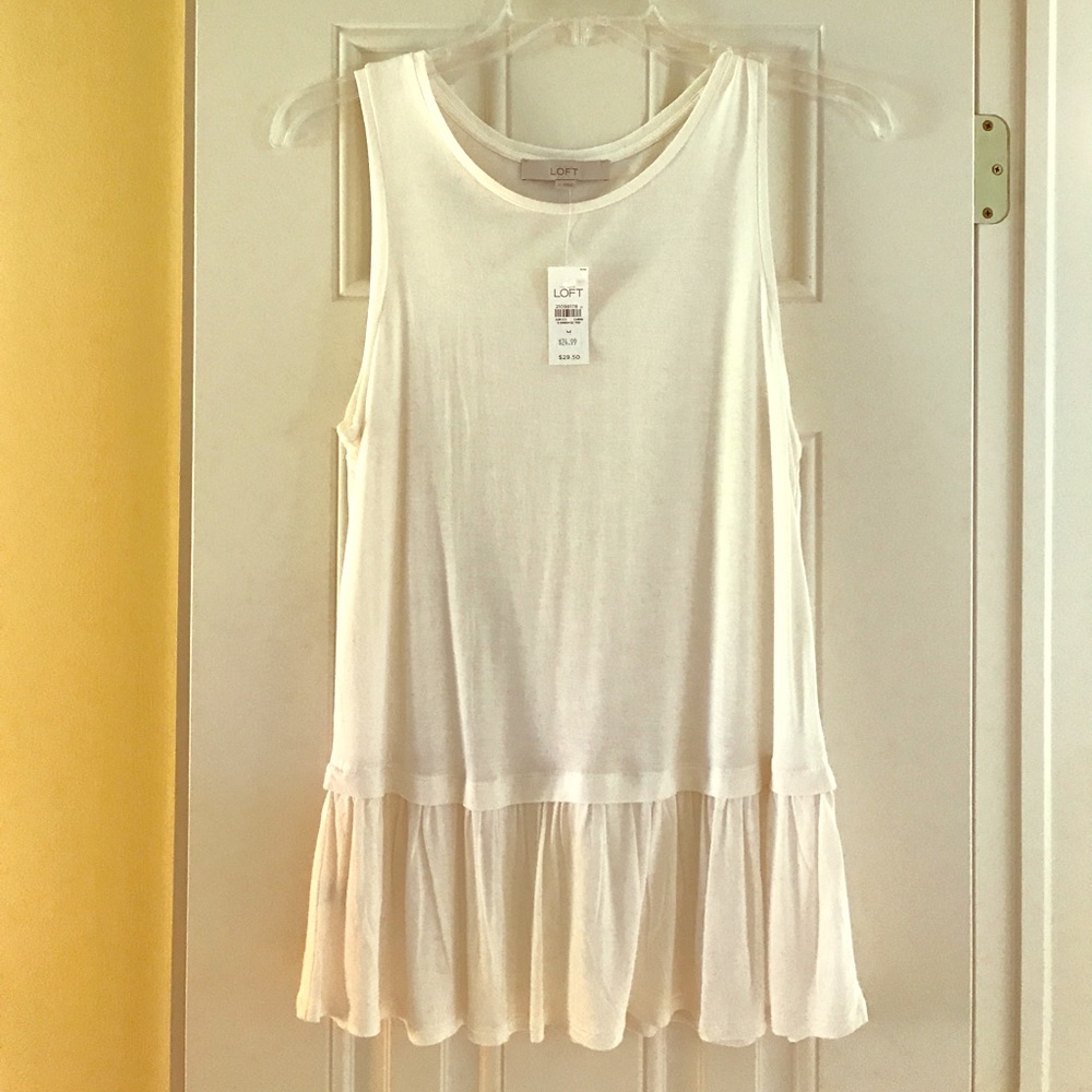 SALE! NWT LOFT long tank with ruffles