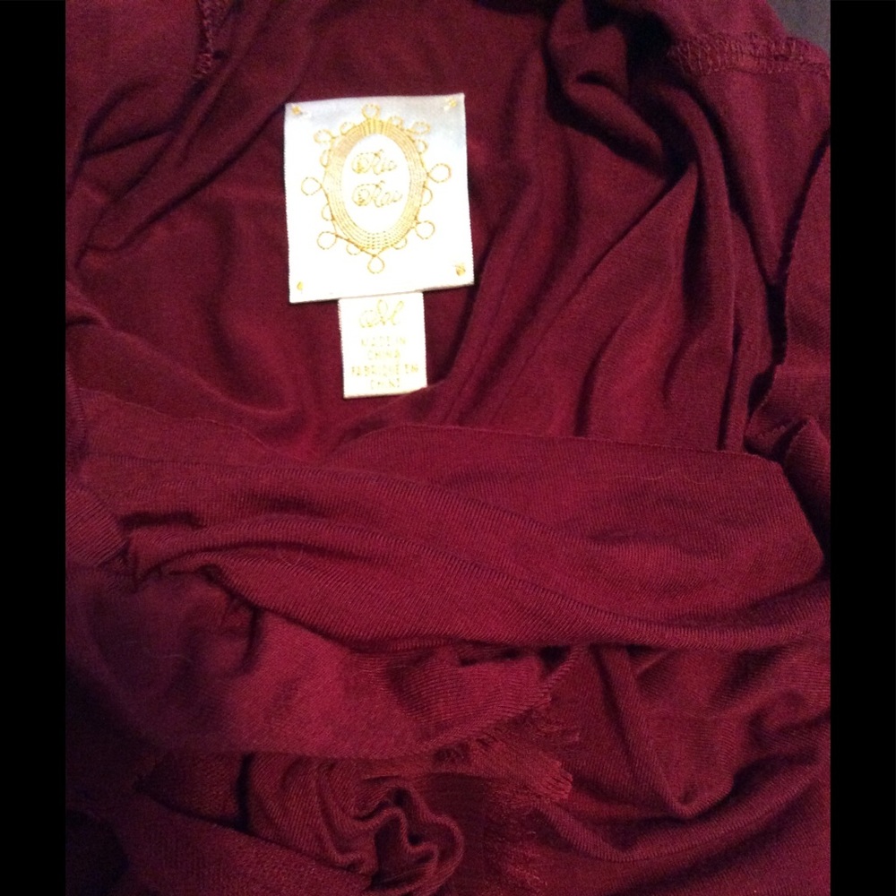 Anthropologie Ric Rac maroon top - Picture 2 of 4