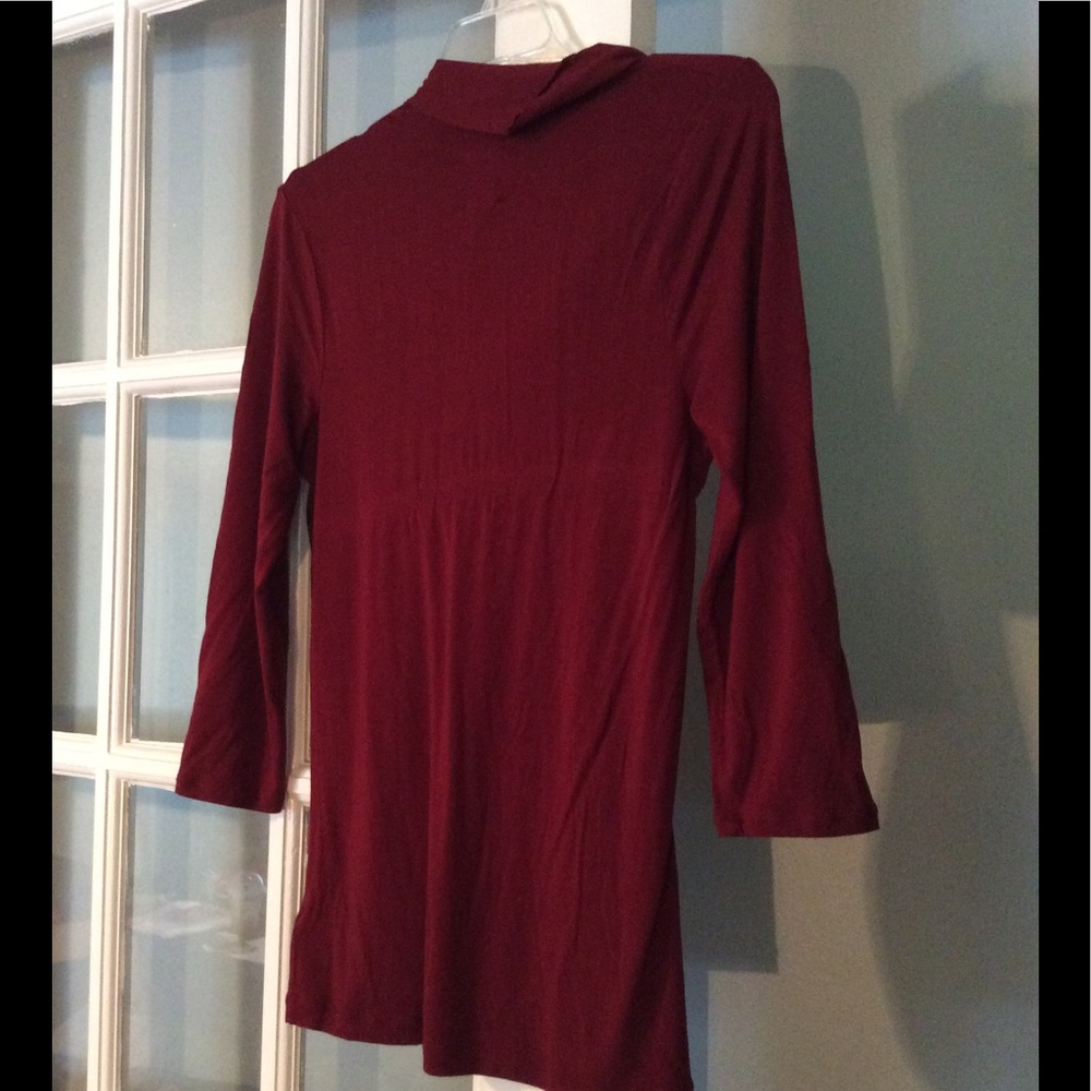 Anthropologie Ric Rac maroon top - Picture 3 of 4