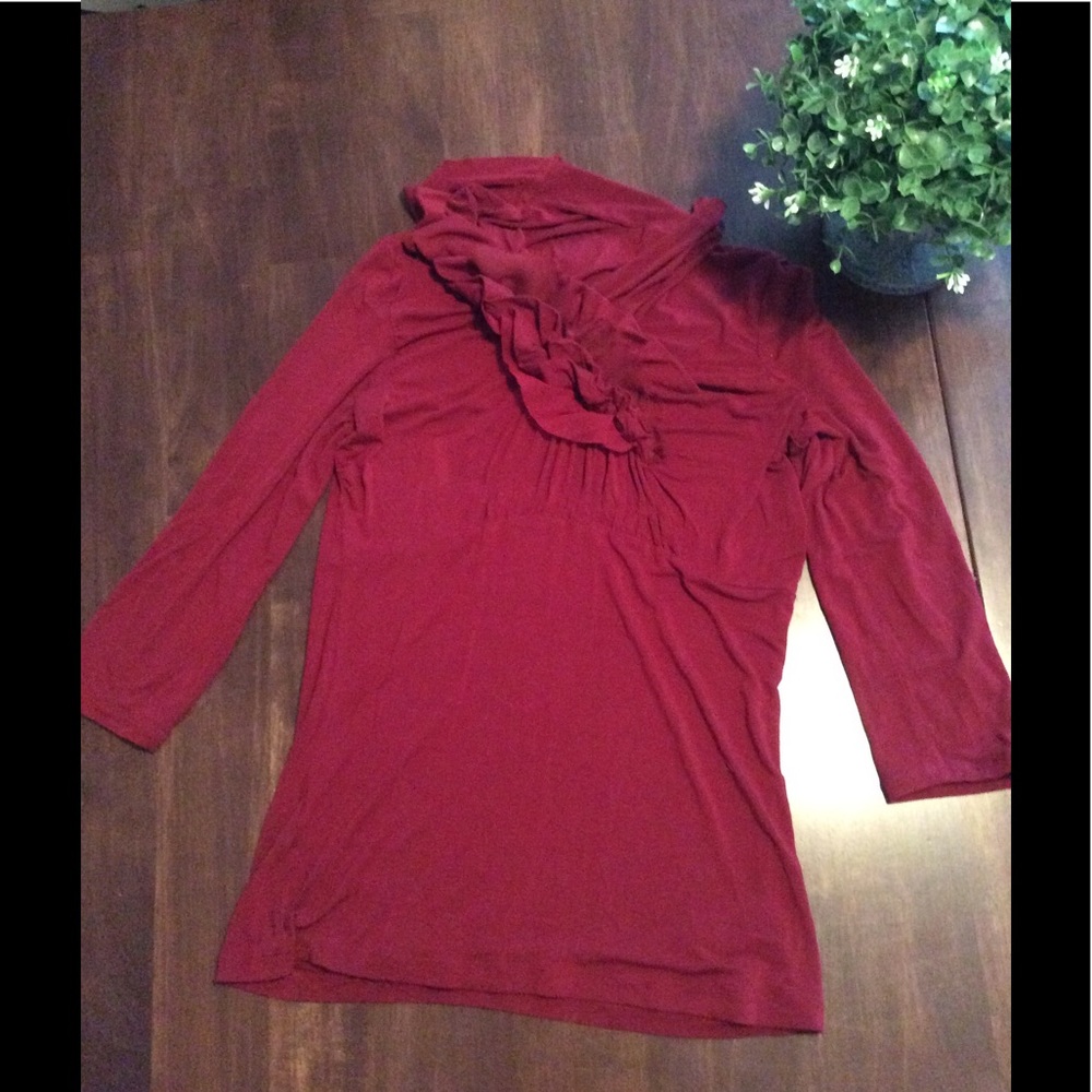 Anthropologie Ric Rac maroon top - Picture 4 of 4