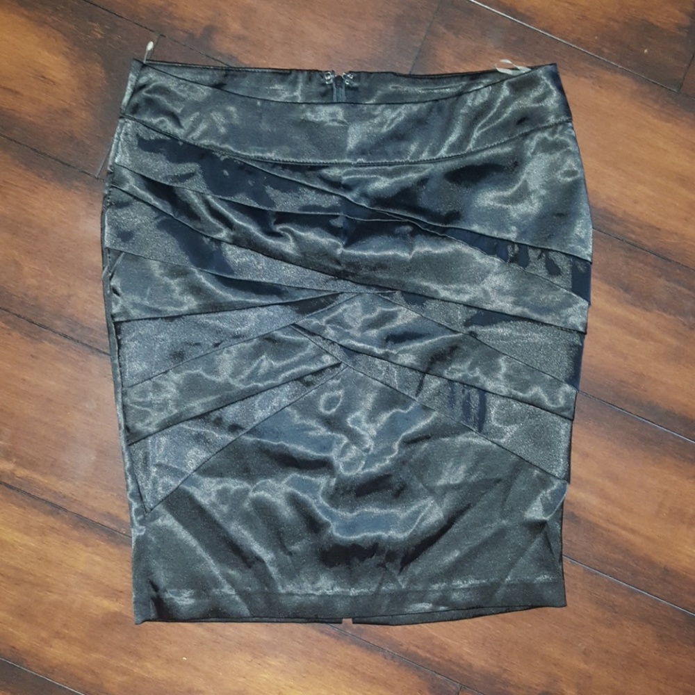 Love Culture black satin-feel skirt