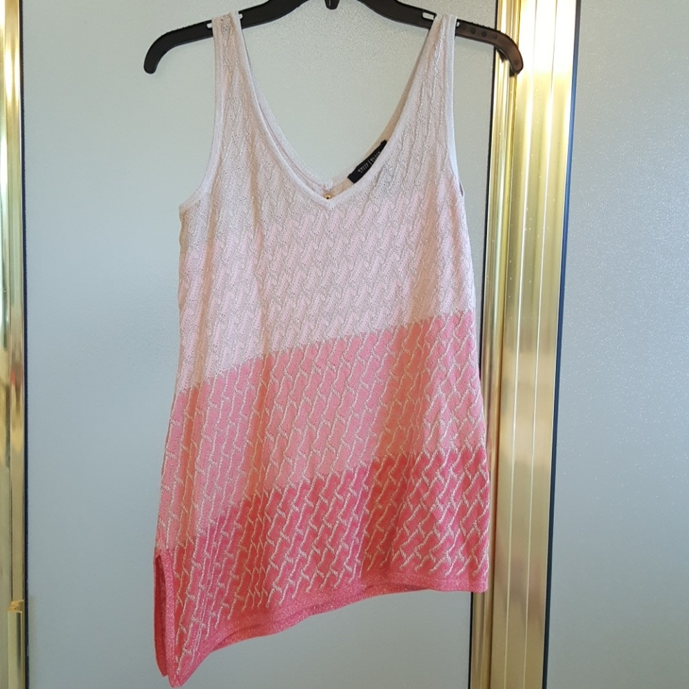 WHBM Coral and hold reversible sweater XS