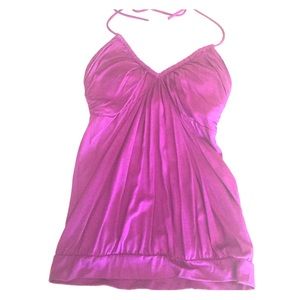 Tie Halter tank with built in bra